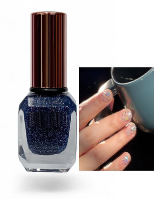 GULGLOW99 Glossy Finish Nail Enamel, Quick Drying, Long Lasting GLITTER BLUE
