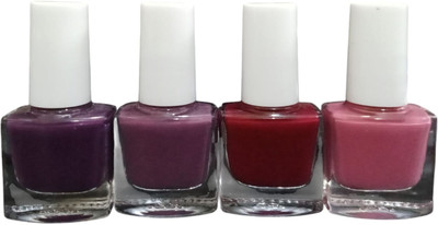 EVERERIN Long Lasting Nail Polish | Quick dry Nail lacquer Kit With High Glossy Finish MULTI(Pack of 4)