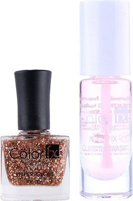 Color Fx Nail Fix Cure-in Mask & Nail Enamel 202-173 Multicolor(Pack of 2)
