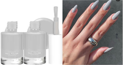 HUZURLU non-toxic and non-odorous with a safe and comfortable nail Plish Combo grey(Pack of 2)