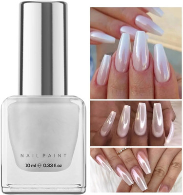 ADJD Premium Pearl Nail Polish Shiny Shimmer WHITE SHINY