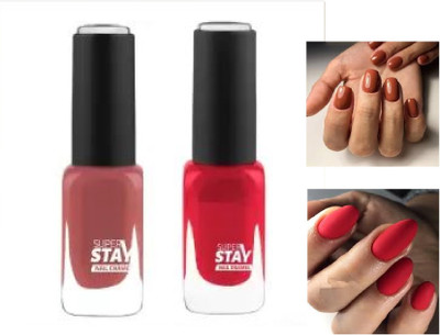 Luipui Professional Nail Polish( BROWN & LIGHT RED) Combo -2 BROWN, RED(Pack of 2)