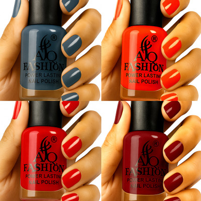 AQ FASHION Long Lasting quick dry Nail Polish New collection Set A218 Multicolor(Pack of 4)