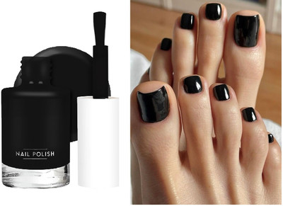 GABBU HIGH PIGMENTED LONG WEAR & SOFT TOUCH NAIL PAINT(BLACK)) BLACK