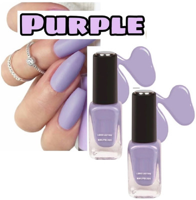GFSU - GO FOR SOMETHING UNIQUE Pack Of 2 10ml Lavender Color Frosted Nail Paint Lavender Purple(Pack of 2)