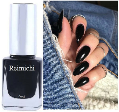 REIMICHI Smooth & Perfect Glossy Finish Quick-dry Formulated glossy Black nail Paint Black
