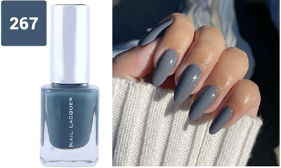 GABBU Best Shine Pigmented & Long Stay Unique Nail Paint gray