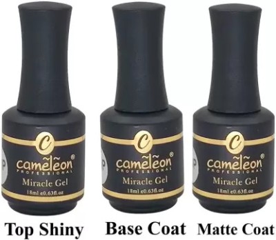 Cameleon UV/LED Soak Off Top Shiny & Base Coat Gel Polish Top & Base Coat& Matte Coat Top & Base Coat& Matte Coat(Pack of 3)