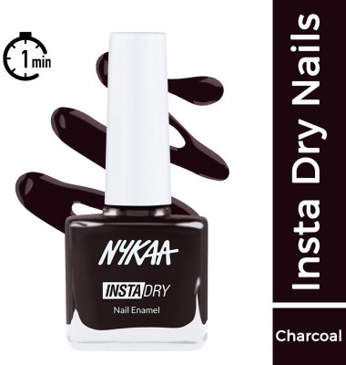 NYKAA Insta Dry Fast Drying Nail Polish Throwback Taupe 333 Charcoal 9ml Charcoal