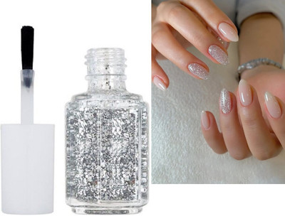 GABBU Lightwet Shimmer Quick-dry Formula, Glitter Nail Polish silver shimmer