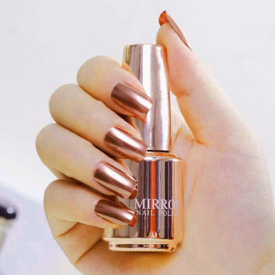Latixmat Nail Polish Metallic Nail Polish Magic Mirror Effect Copper