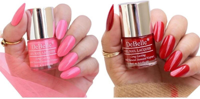 DeBelle Gel Nail Lacquer 8 ml each Kit of 2 Bebe Kiss & Moulin Rouge(Pack of 2)