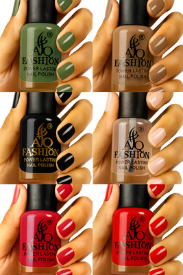 AQ FASHION Long Lasting quick dry Nail Polish New collection Combo A47 Multicolor(Pack of 6)