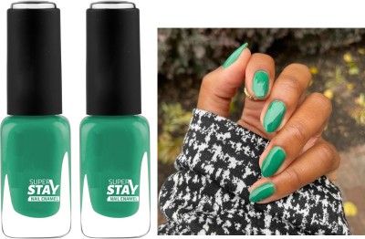 GFSU - GO FOR SOMETHING UNIQUE Combo velvet matte nail polish Green(Pack of 2)