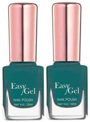 Emijun High Shine Gloosy Finish Wear Long Lasting Nail Polish Combo dark green(Pack of 2)