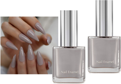 tanvi27 Best Quick drying, Long-Lasting Dull Grey Nail Polish with Glossy Gel Finish Set Dull Grey(Pack of 2)