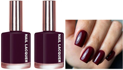 EVERERIN Chip Resisting Quick Drying Glossy Gel Nail Polish WINEPURPLE(Pack of 2)
