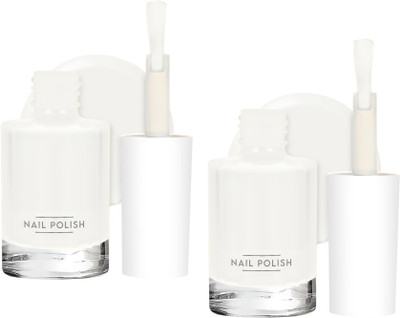 ADJD Combo Nail Polish with Glossy Gel Finish Quick drying White White
