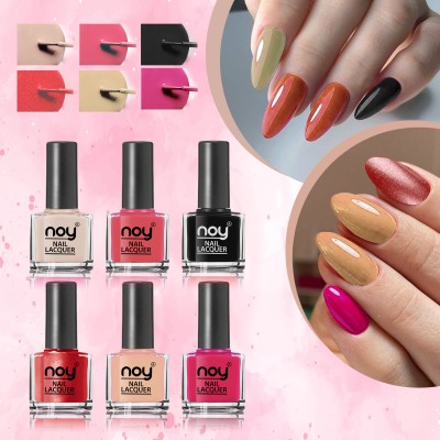 NOY Nail Paints Box Explore Your Shiny Finish Nails With Nail Polish Combo pack Multicolor(Pack of 6)