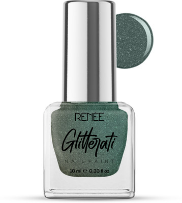 Renee Glitterati Nail Paint Enchanted Fern | Chip Resisting Formula with High Glitter Enchanted Fern
