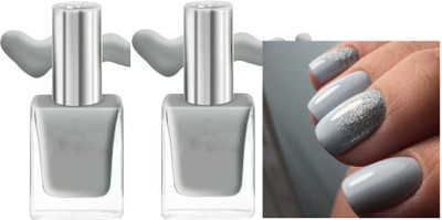 ADJD Combo Nail Polish Long Lasting Quick Drying Glossy Finish Grey Grey