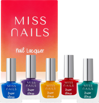 Miss Nails Super Gloss Set of 5 Combo SG02 Multi(Pack of 5)