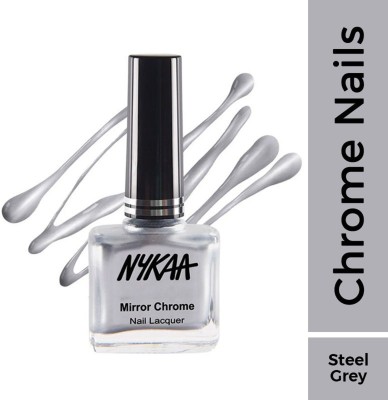 NYKAA Mirror Chrome Nail Lacquer Molten Sterling 163(9ml) Molten Sterling