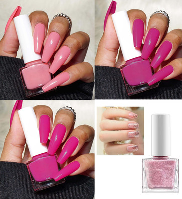 tanvi27 New Quick Dry, Long-Lasting & Highly-Shine Finish Mini Magic Nail Paint set Multi Color(Pack of 4)