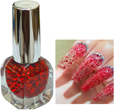 Luipui red sparkle nail polish trending long lasting pack of 1 RED
