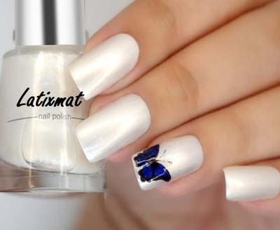 Latixmat Non-Toxic Creamy White Pearly Nail Polish Pearl White