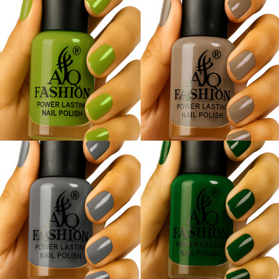 AQ FASHION Long Lasting quick dry Nail Polish New collection Set A210 Multicolor(Pack of 4)