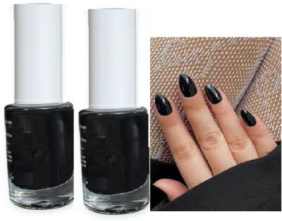 Luipui trending best matte black nail polish pack of 2 BLACK(Pack of 2)