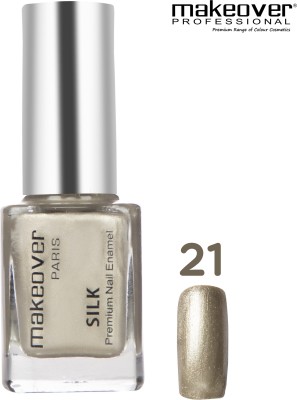 makeover PROFESSIONAL Silk Nail Polish Shade No. 21 silver-21