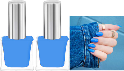 ADJD Combo Nail Polish Long Lasting Quick Drying Dark sky blue Dark sky blue