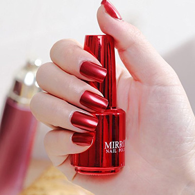 Latixmat Chrome Nail Polish Metallic Mirror Red Nail Polish Effect Redq