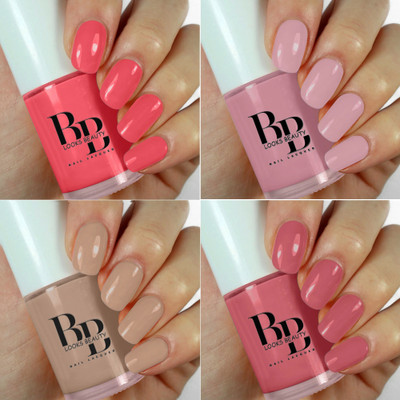 BB LOOKS BEAUTY HD Colors High-Shine Long Lasting, Non Toxic Professional Nail Polish Set of 4 Garnet, Pink Mauve, Plum Pink, Nude(Pack of 4)