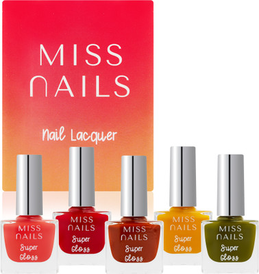 Miss Nails Super Gloss Set of 5 Combo SG11 Multi(Pack of 5)