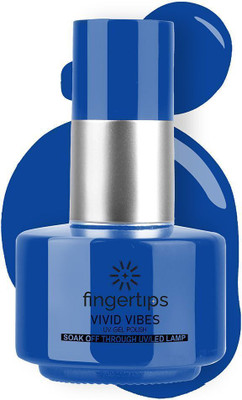 fingertips Vivid Vibes UV LED Soak Off Long Lasting Gel Nail Polish Lasts Upto 21 Days Cerulean Blue
