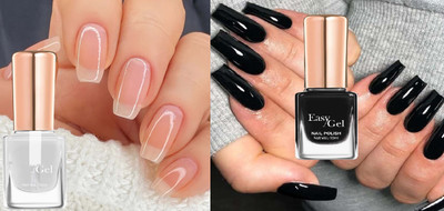 manasona Nail Polish Combo set of 2 Top Coat Waterproof & Long Lasting Transparent, Black(Pack of 2)