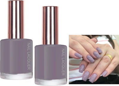 Latixmat Combo High Shine Quick Dry Non Toxic Professional Nail Polish light purple light purple