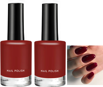 ADJD Combo Nail Polish with Glossy Gel Finish Long-Lasting Deep red Nail paint Deep red