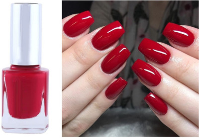 AFARAXIA Cherry Red Nail Polish designed for easy application at home./ Cherry red