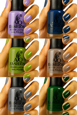 AQ FASHION Long Lasting quick dry Nail Polish New collection Combo A68 Multicolor(Pack of 6)