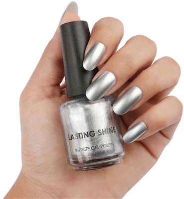 MYEONG Silver Long Lasting & Chip Resistant Quick Dry Metallic Nail Paint Silver