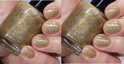 tanvi27 New Quick Drying & Long-Lasting Multi Gold Glitter nail Paint Multi Gold(Pack of 2)
