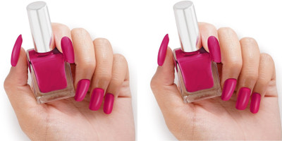 Emijun combo mpink waterproof and Quick drying nail paint pink(Pack of 2)