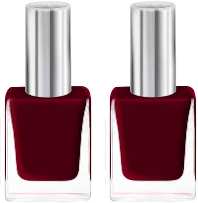 Emijun COMBO Non Toxic Professional Nail Polish MAROON MAROON(Pack of 2)