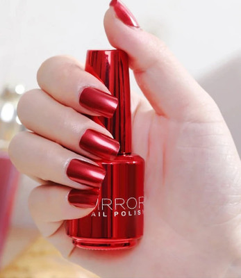 CATERINACHIARA Metallic Nail Polish Mirror Effect Chrome Nail Polish./red/ red