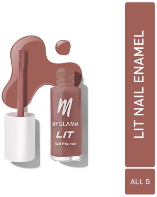 MyGlamm LIT Nail Enamel - All G 
(Coffee Brown Shade) Brown