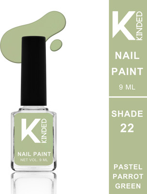 KINDED Nail Paint Lacquer Nail Polish Enamel with One Coat Single Stroke Application Pastel Parrot Green